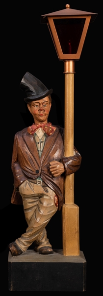 German Carved Wooden Whistler Automaton.