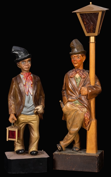 German Carved Wooden Whistler Automaton.