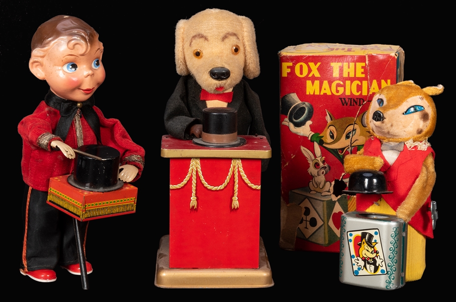 Trio of Magician Wind-Up Toys.