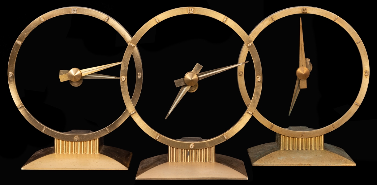 Three Vintage Jefferson Golden Hour Mystery Clocks.