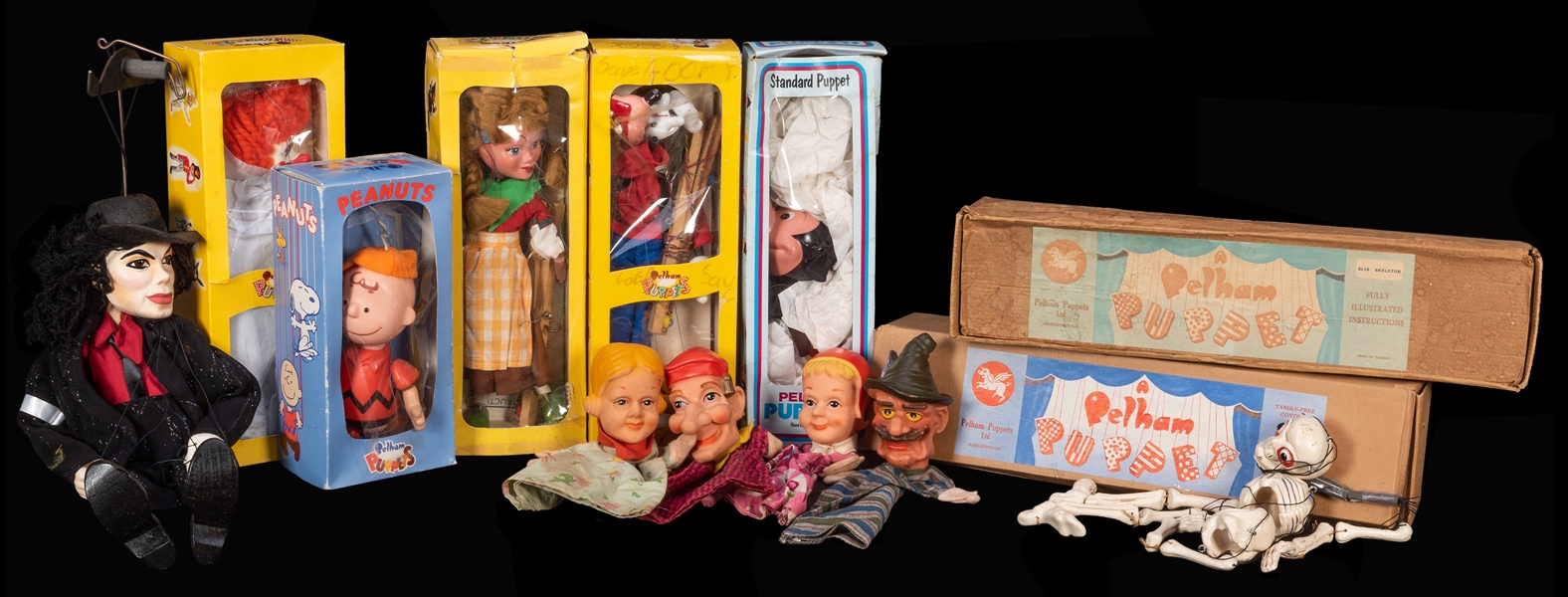 Lot of Pelham Puppets and Other Marionettes.