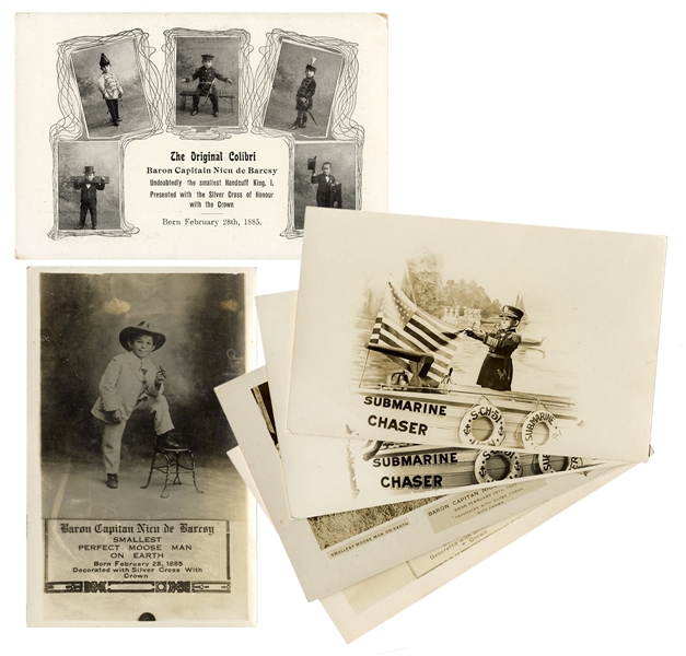 De Barcsy, Nicu. Six Postcards of Midget Magician Nicu de Barcsy. 
