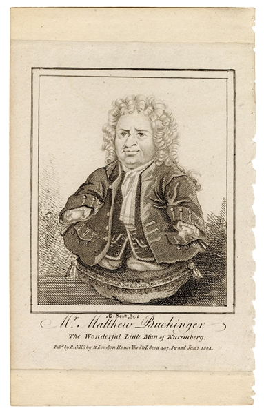 Buchinger, Matthew. Engraved Portrait of Matthew Buchinger. 