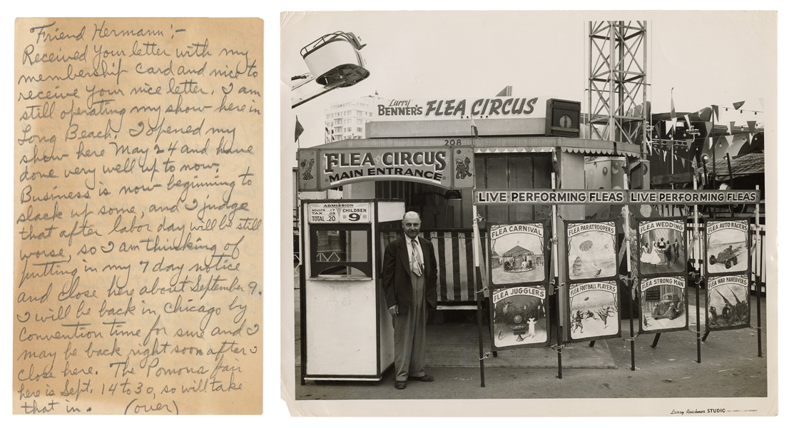 [Flea Circus] Flea Circus Ephemera. Circa 1951. 