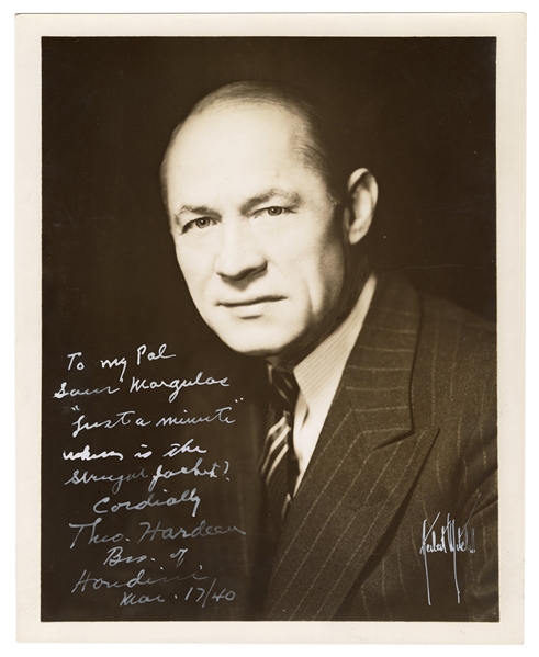 Hardeen (Theo Weiss). Portrait of Hardeen, Inscribed and Signed. 