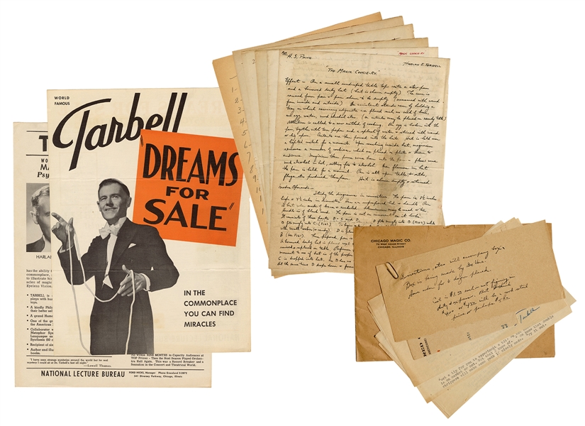Important Archive of Harlan Tarbell Letters, Manuscripts, and Ephemera. 