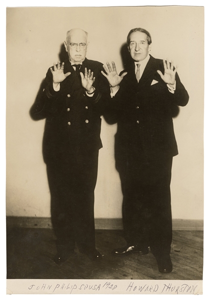 Portrait of Howard Thurston and John Philip Sousa. 