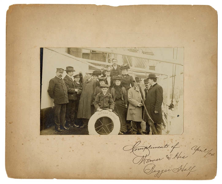 Shipboard Photo of Julius Zancig and other Magicians. 