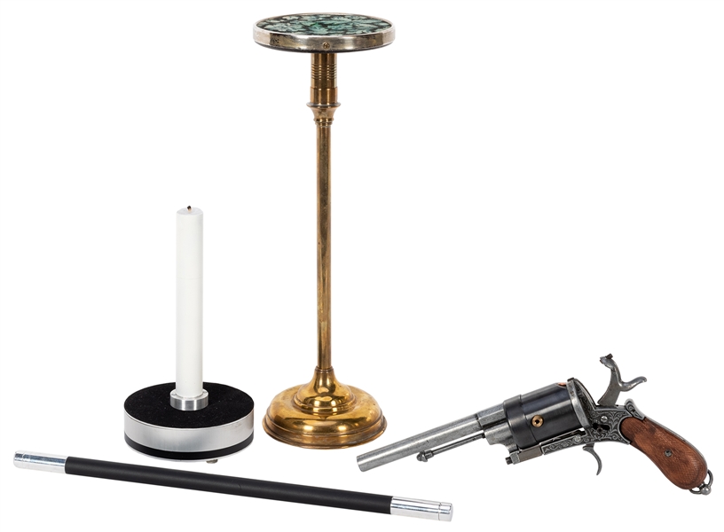 Silk Candle, Pedestal, and Pistol. 