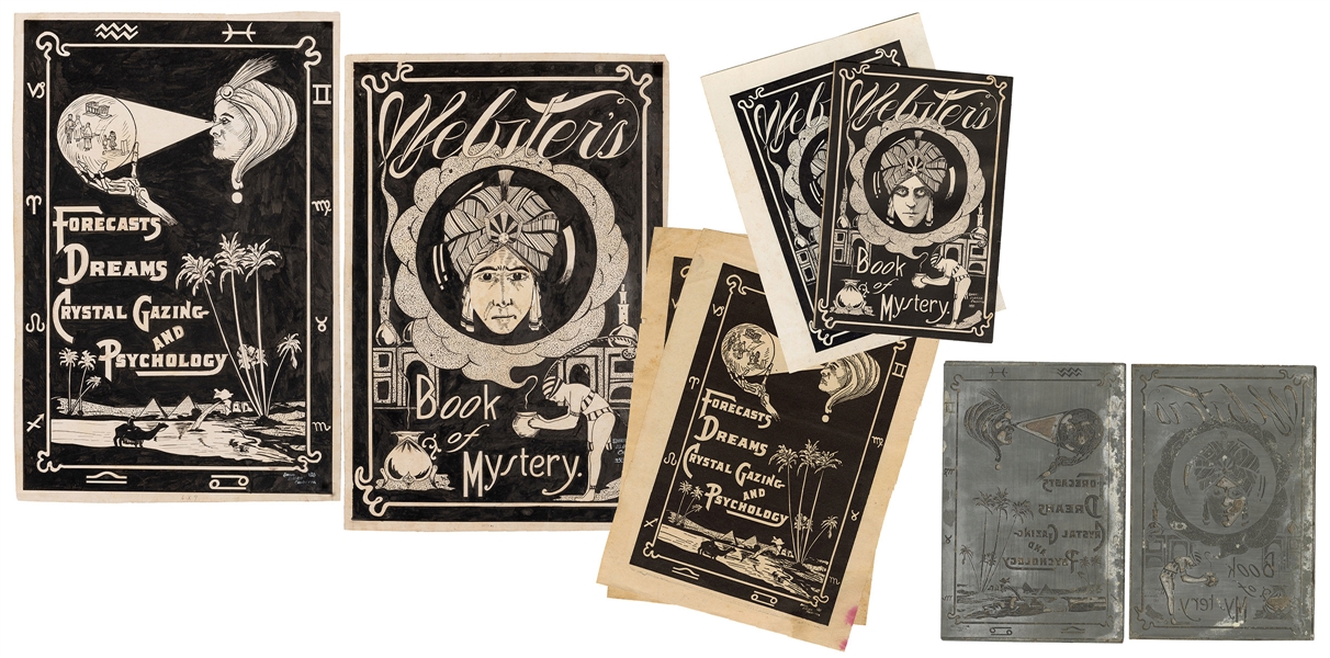 Webster (Edward William Wells). Webster’s Book of Mystery Original Printing Plates and Artwork. 8 pcs. 