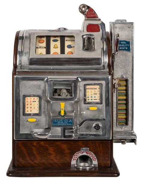 O.D. Jennings / Rock-Ola Five Cent Slot Machine with Mint Vendor.