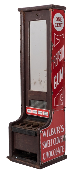 Wilbur’s Sweet Chocolate / Pepsin Gum One Cent “L” Vending Machine.