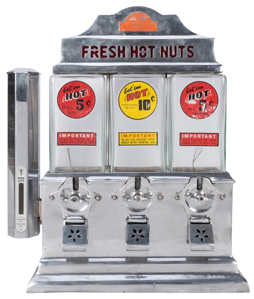 The Challenger Deluxe Coin-Operated Hot Nut Vendor.