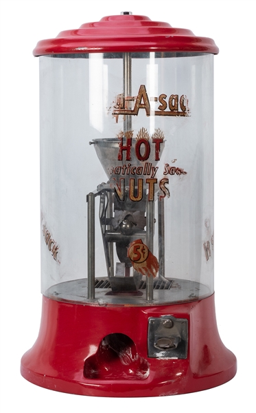 Large Coin-Operated Hot Nut Vendor.