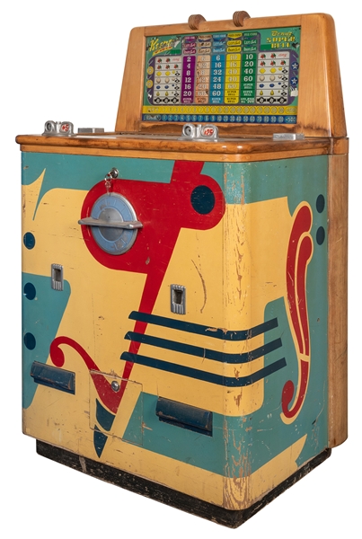Keeney Twin Super Bell 5 / 25 Cent Slot Machine.