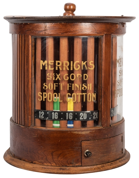Merrick’s Six Cord Spool Cotton Revolving Cabinet.