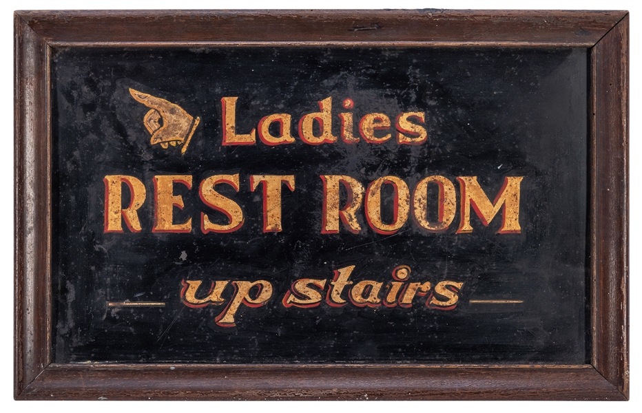 Ladies Rest Room Tin Sign.