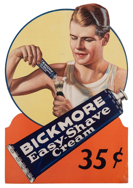 Bickmore Easy-Shave Cream Diecut Sign.