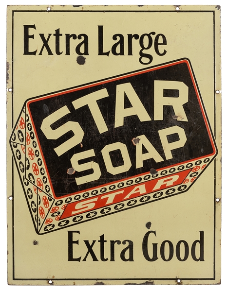 Star Soap “Extra Large / Extra Good” Metal Sign.