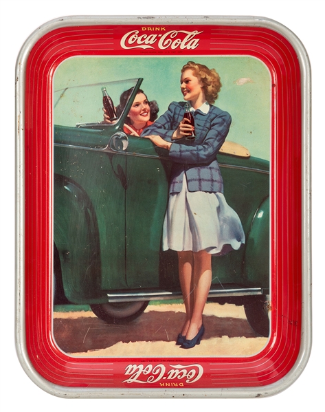 Coca-Cola Serving Tray. The Roadster Girls.