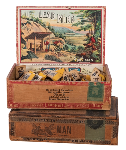 Pair of Lead Mine Cigar Boxes.