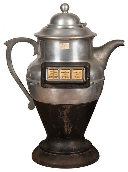 American Duplex Co. Electric Coffee Pot-Shaped Grinder.