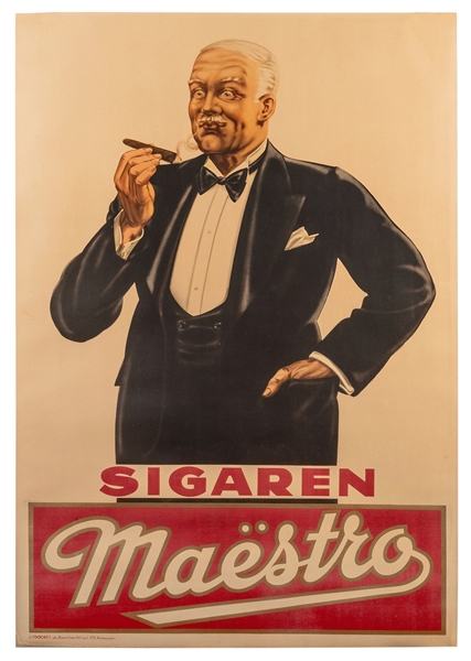 Sigaren Maëstro. Cigar Advertising Poster.