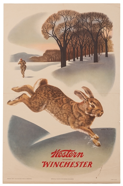 Western—Winchester Rabbit Hunting Poster. 1955.