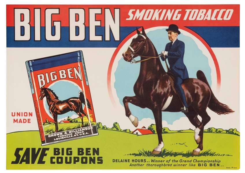 Big Ben Smoking Tobacco / Delaine Hours Advertising Poster.