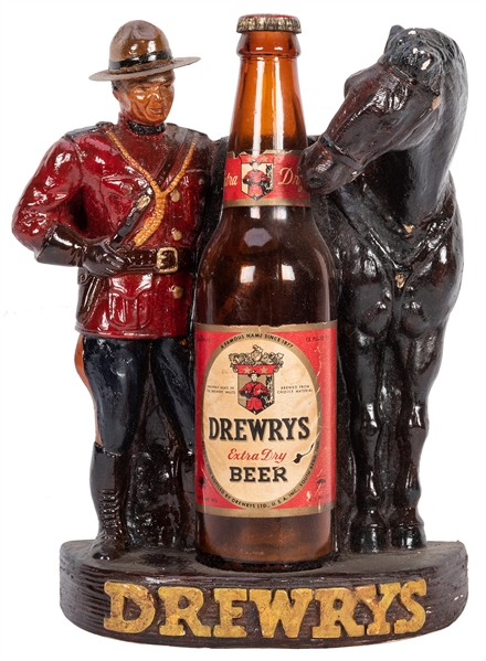 Drewrys Extra Dry Beer Mountie Advertising Figure.