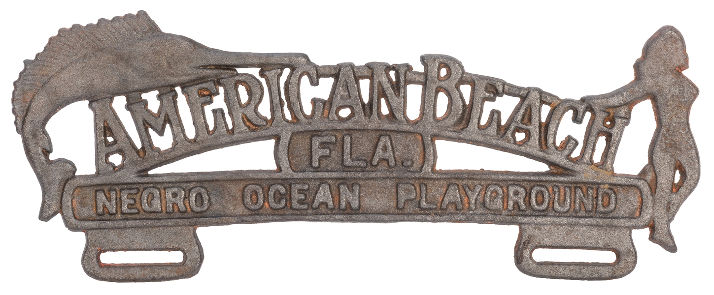 American Beach Negro Ocean Playground Cast Iron Sign. 