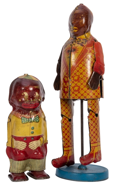 Shufflin’ Sam and Black Boy Mechanical Tin Toys.