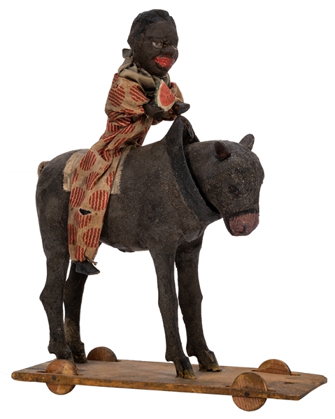 Early Black Americana Pull Horse Toy.