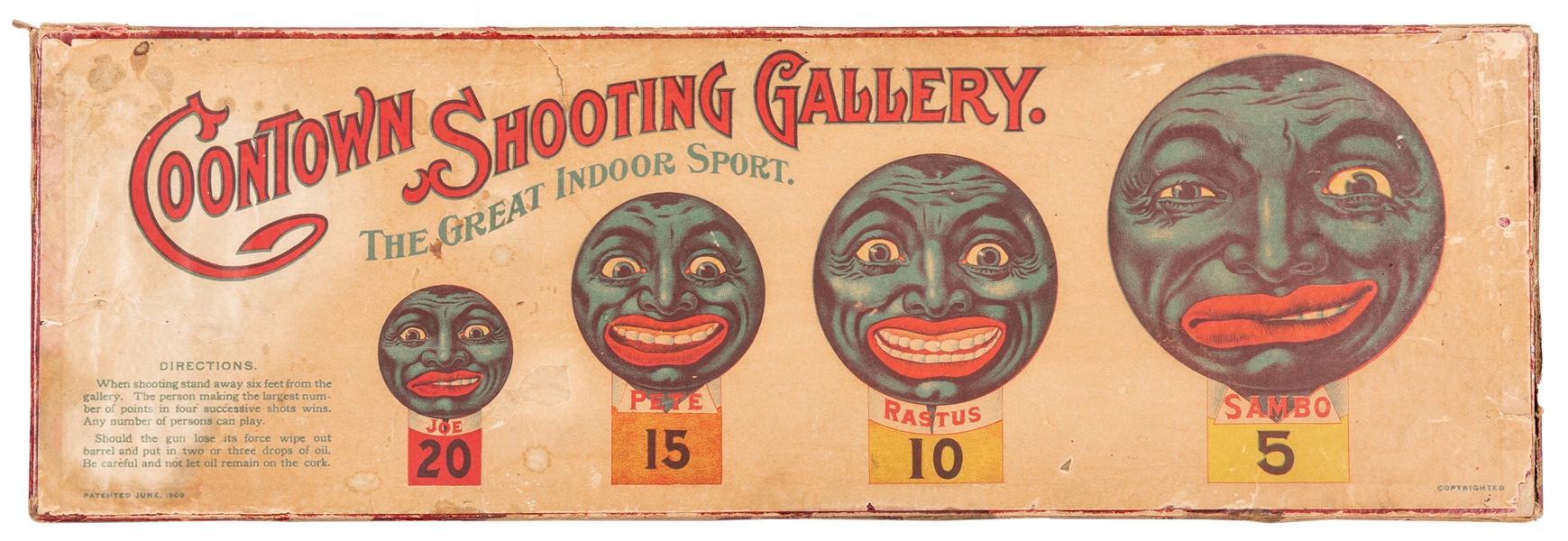Early Black Americana Coontown Shooting Gallery Toy.