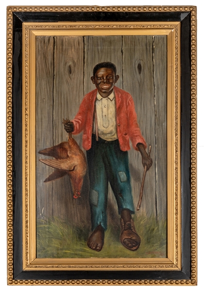 Black Americana Oil Painting. 1895.