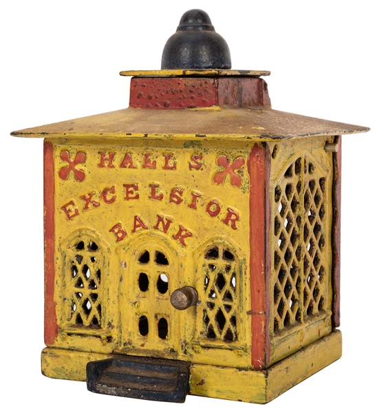 Hall’s Excelsior Cast Iron Mechanical Bank.