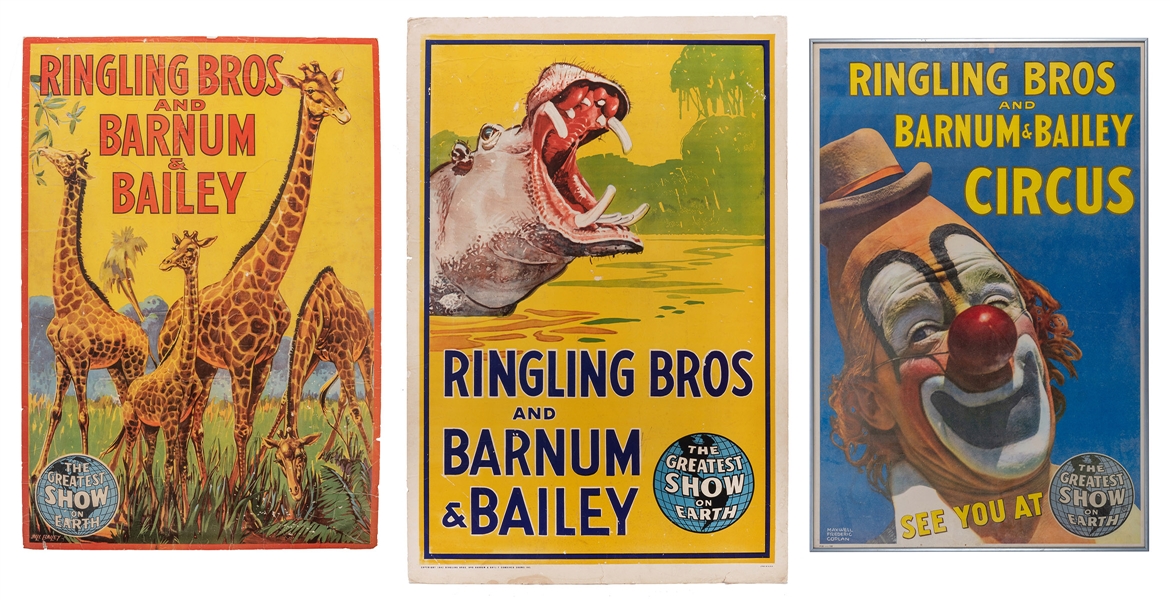 Trio of Ringling Brothers / Barnum & Bailey Circus Posters.