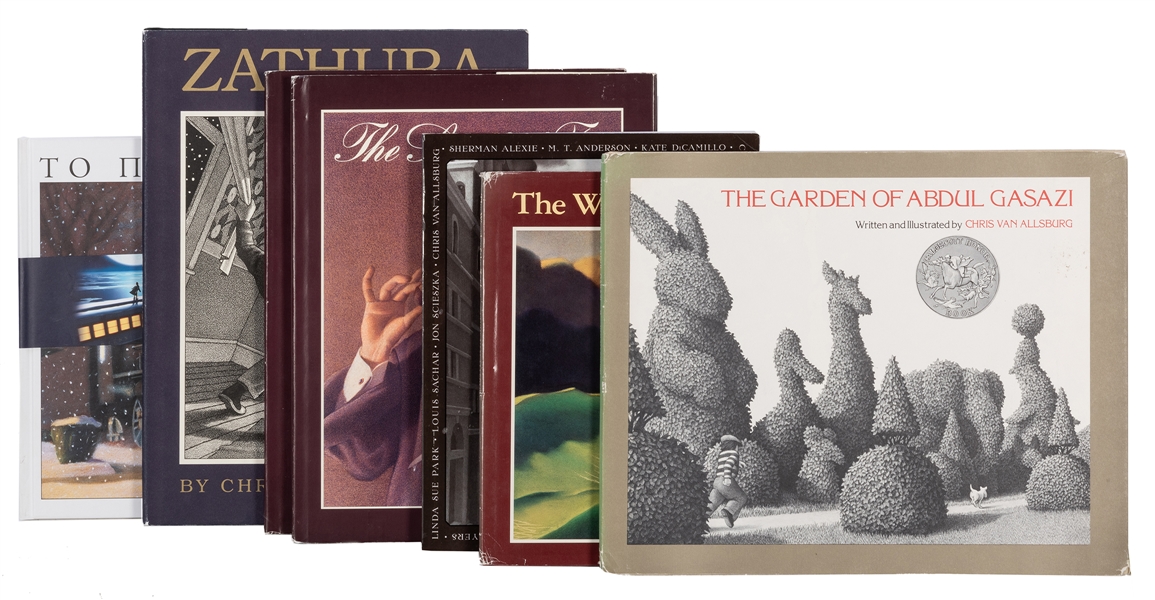 Seven Volumes by Van Allsburg, Two Signed.