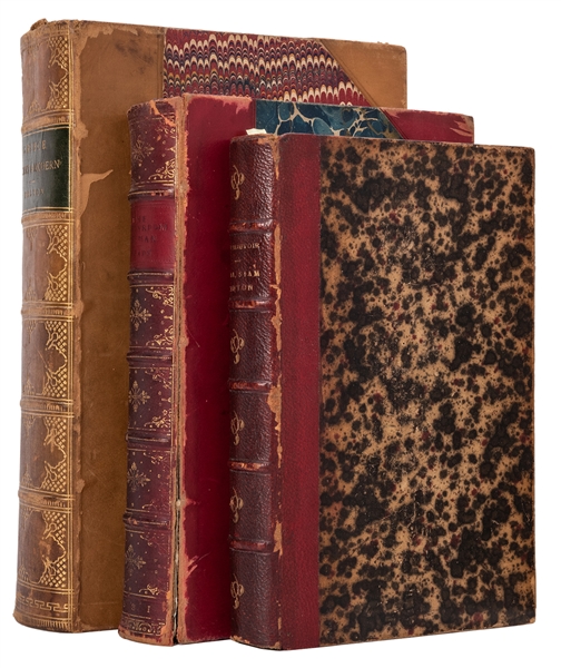 Group of Three Leather-Bound Travel Books.