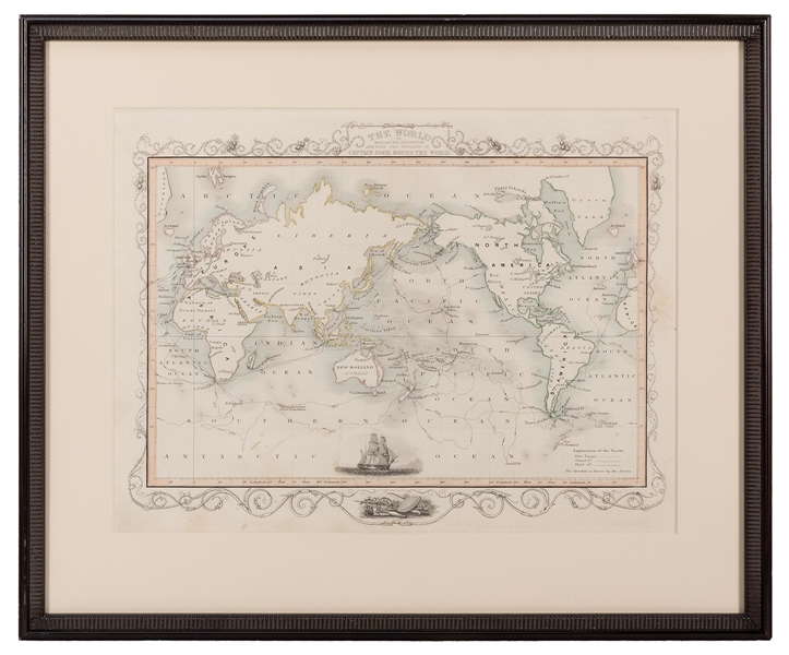 [Map] The World on Mercators Projection Shewing the Voyages of Captain Cook Round the World.