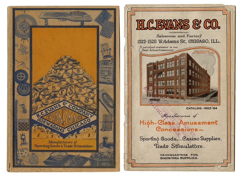 Pair of H.C. Evans Sporting Goods, Casino Supplies, Trade Stimulators Catalogs.