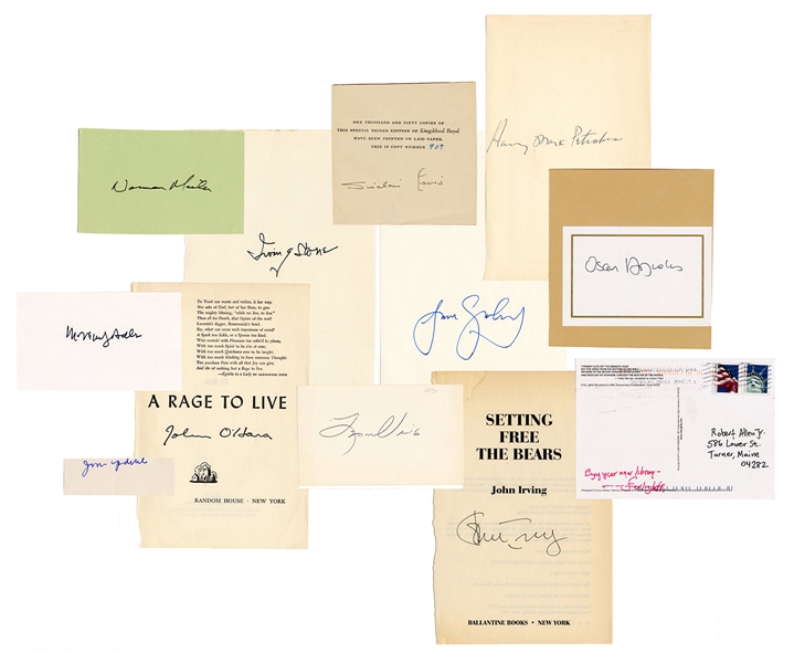 Group of Twelve 20th Century Author Signatures.