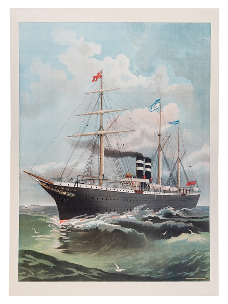 Lake Ontario Steamship Lithograph Poster.