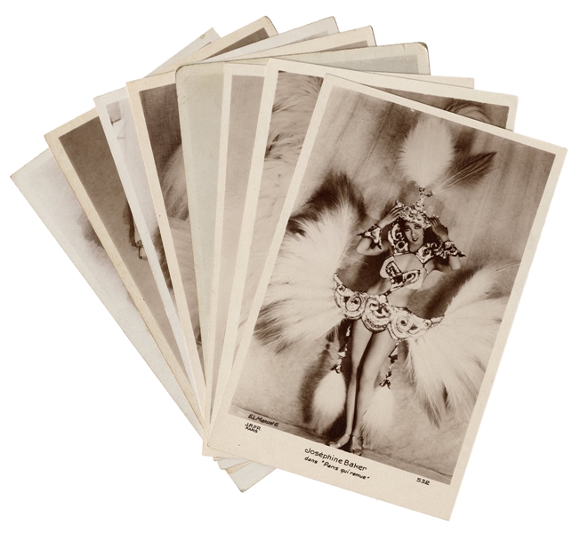 Eight Josephine Baker Postcards.