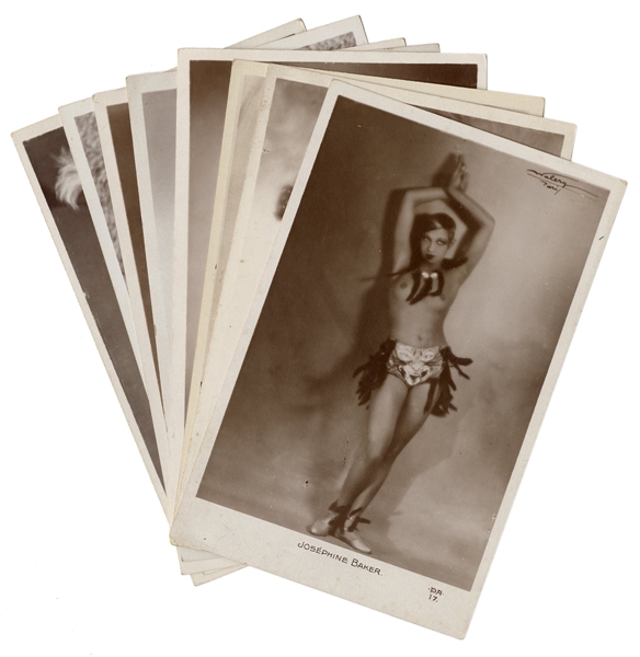 Eight Josephine Baker Postcards.