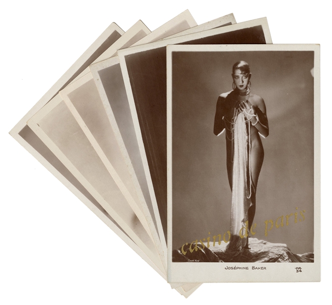 Six Josephine Baker Postcards.