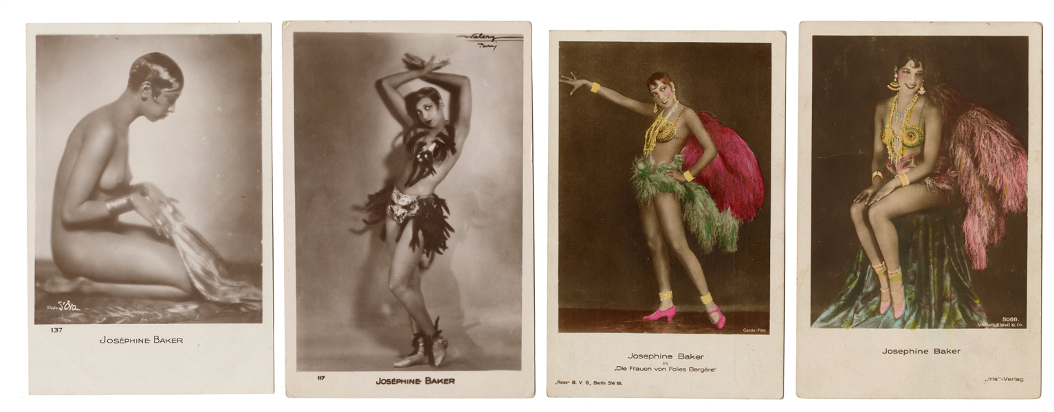 Four Josephine Baker Postcards.