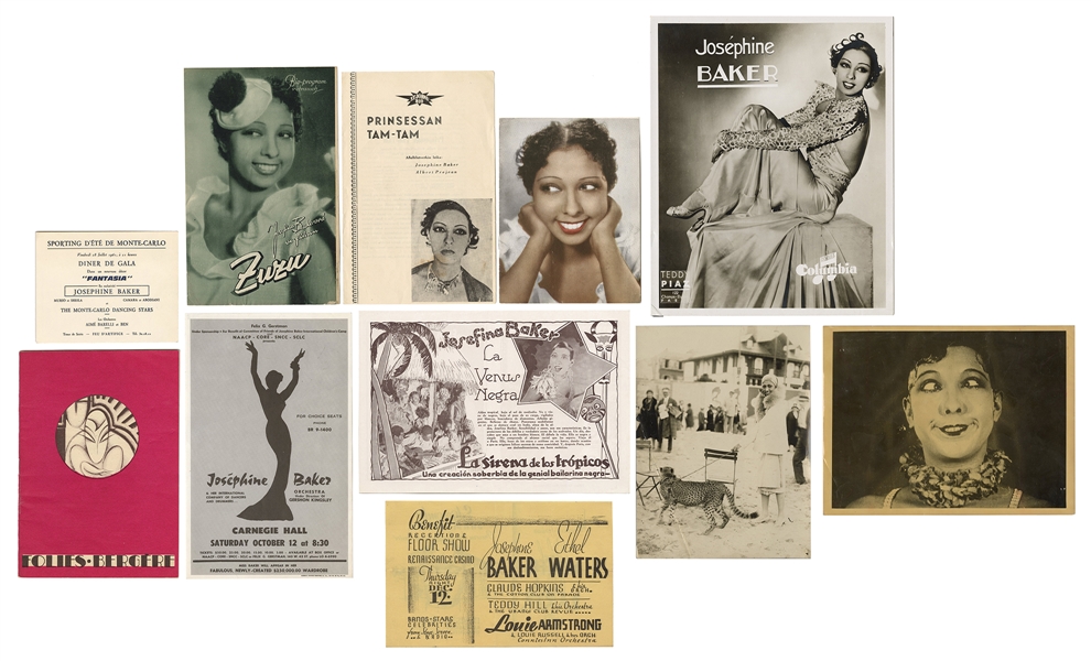 Lot of Josephine Baker Programs, Handbills, and Photos.