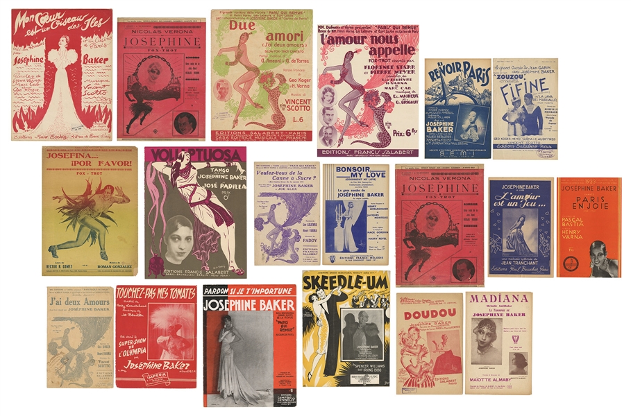 Collection of Josephine Baker Sheet Music.