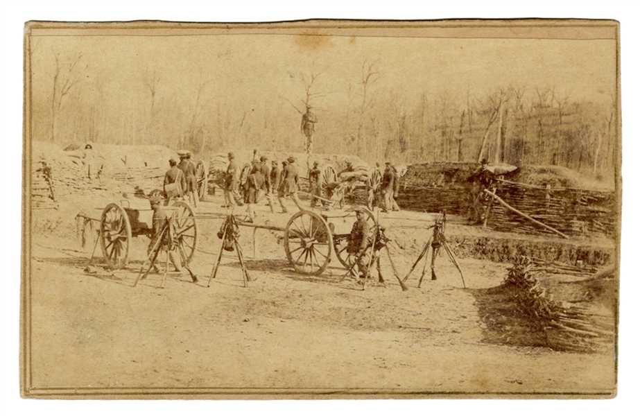 Civil War CDV of Black Soldiers at Palmyra Bend, Mississippi.